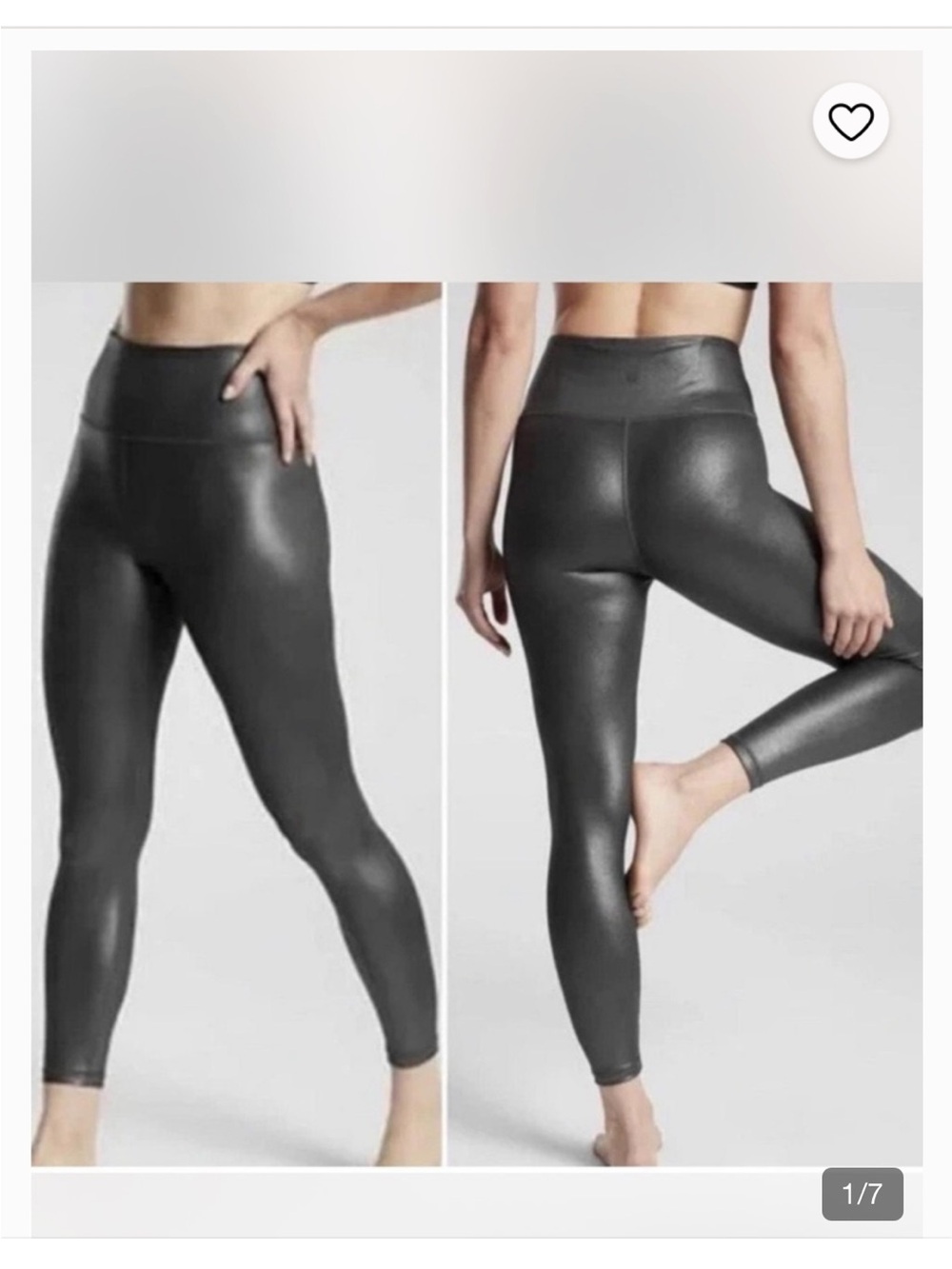 Athleta Shiny High-Waist Faux Leather Leggings - Charcoal L